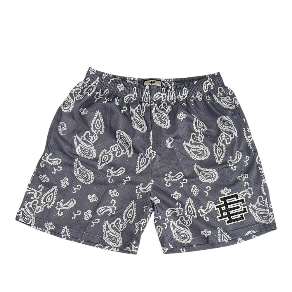Eric Emanuel EE Basic Shorts Men Size Large Gray Paisley SS23
